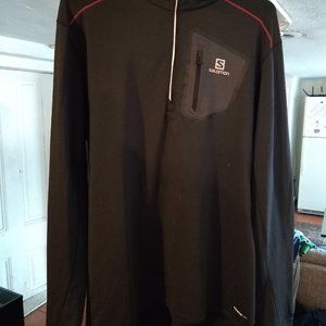 Salomon Men's XL Mid-Layer Black 1/4 Zip